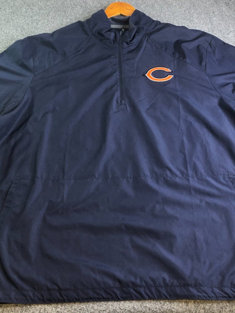 Nike Chicago Bears Jacket Men 3XL Blue Windbreaker 1/4 Zip Football Short Sleeve - Picture 2 of 14